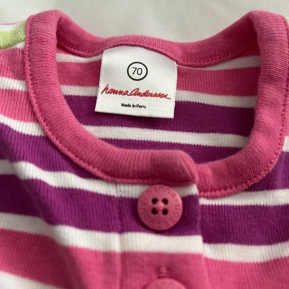 6/$35 Hannah Anderson striped button summer dress size 70 (6/12 months) - Picture 2 of 3